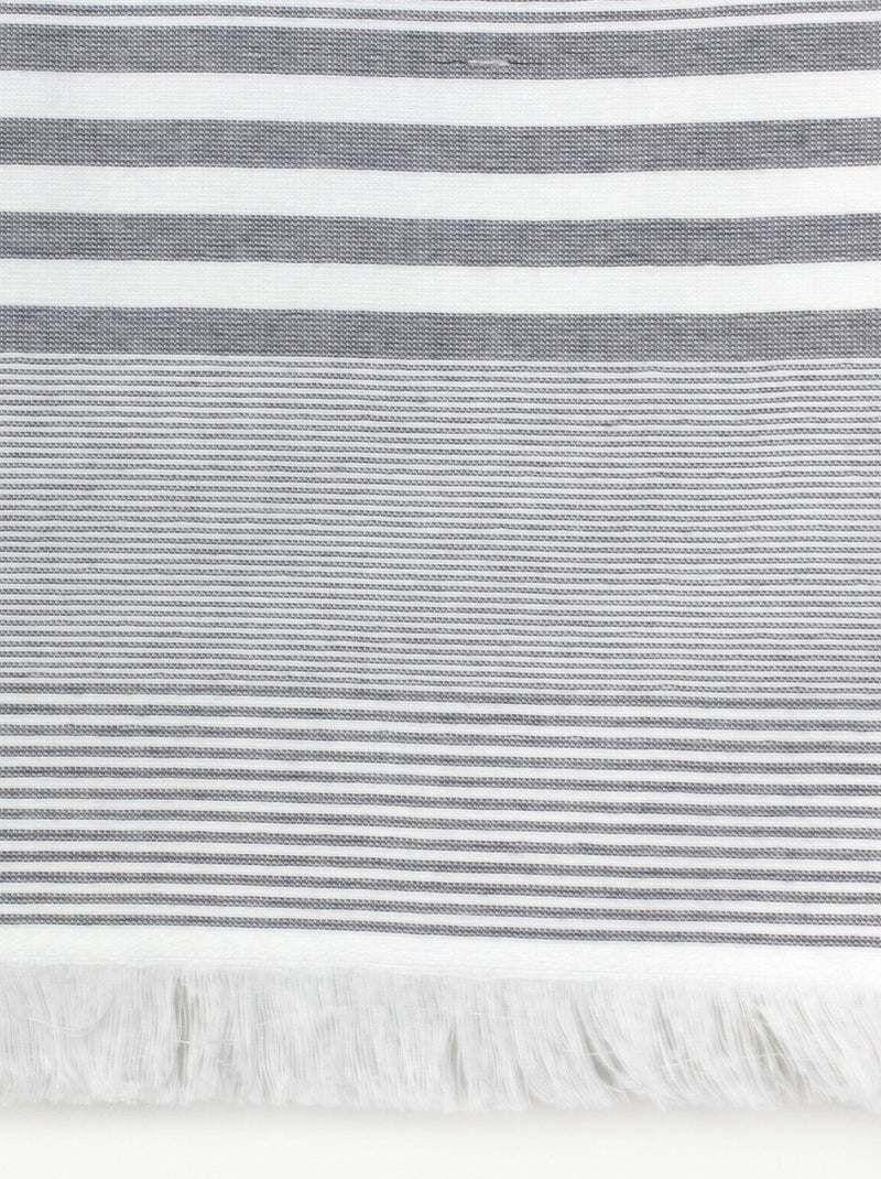 Drap de plage Fouta Rayures Gris - Kiabi