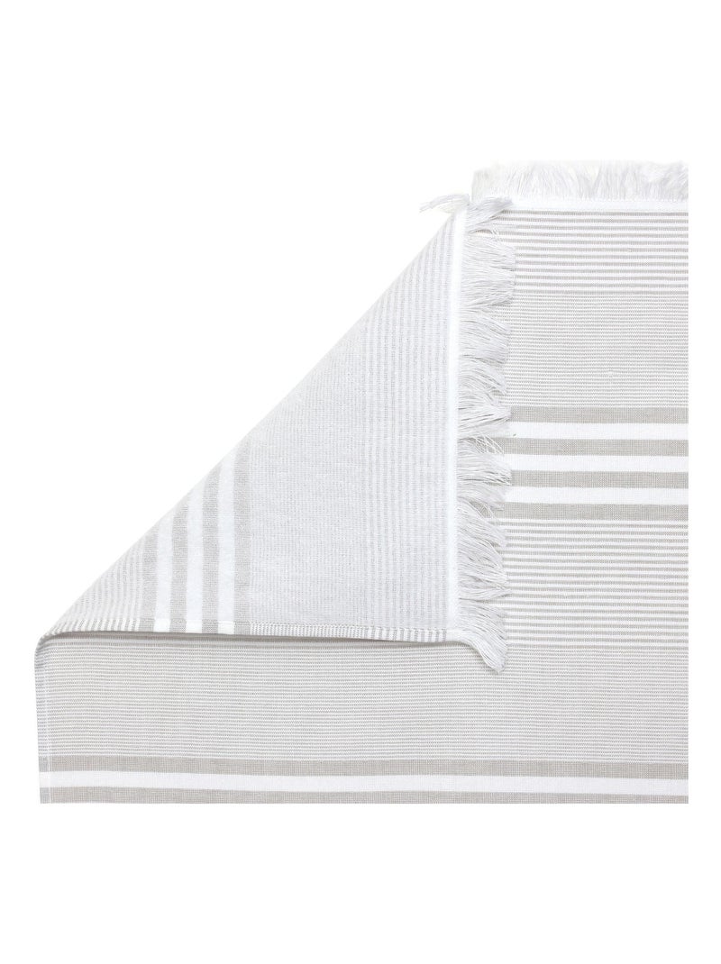 Drap de plage Fouta Rayures Marron - Kiabi