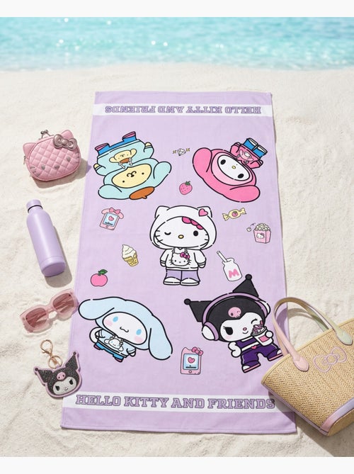 Drap de Plage Hello Kitty and Friends Sanrio 90x170 cm 100% Coton - Kiabi