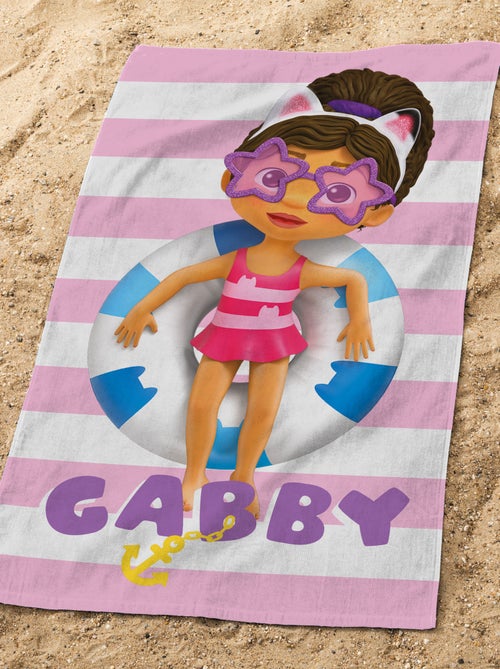 Drap de plage imprimé 100% coton, GABBY ET LA MAISON MAGIQUE PINK - Kiabi