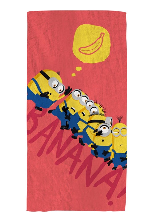 Drap de plage imprimé 100% coton, MINIONS BANANA - Kiabi