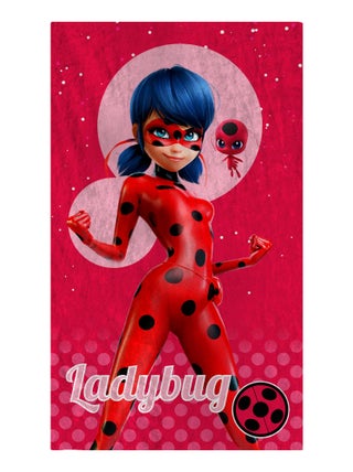 Drap de plage imprimé 100% coton, MIRACULOUS LADYBUG SUPERGIRL