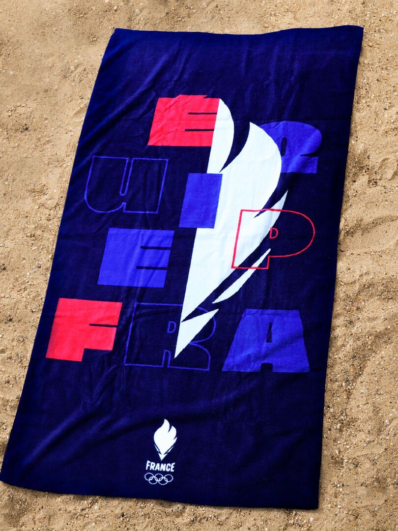 Serviette De Bain OM Droit Au But - 100% Coton 75x150 Cm - Imprimé Officiel Olympique De Marseille - OEKO-TEX - 2