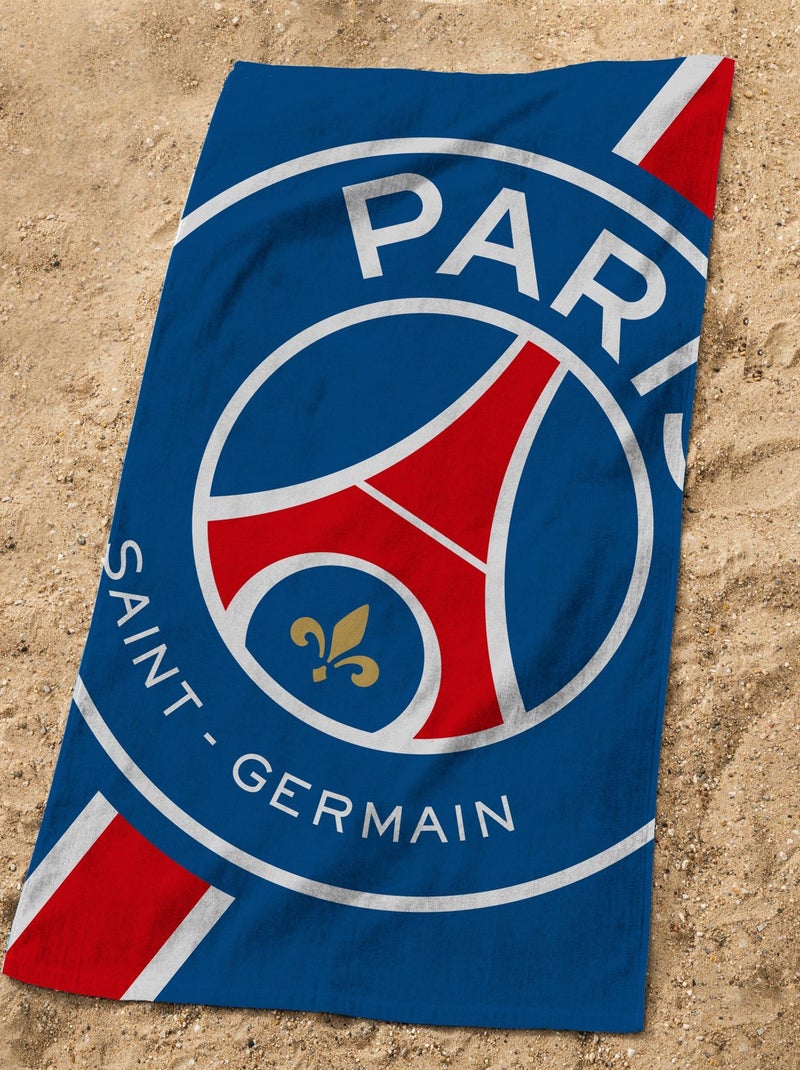 Drap de plage imprimé 100% coton, PSG CROPPED Bleu - Kiabi