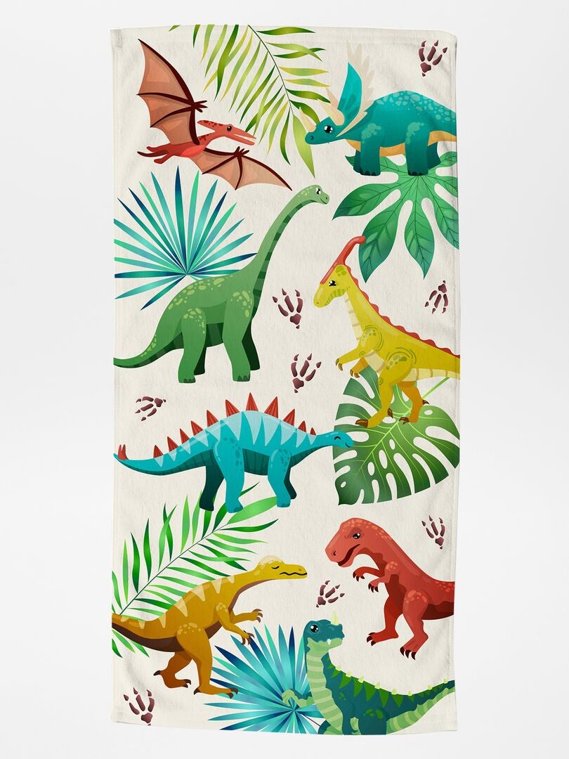 Drap de plage imprimé dinosaures Vert - Kiabi