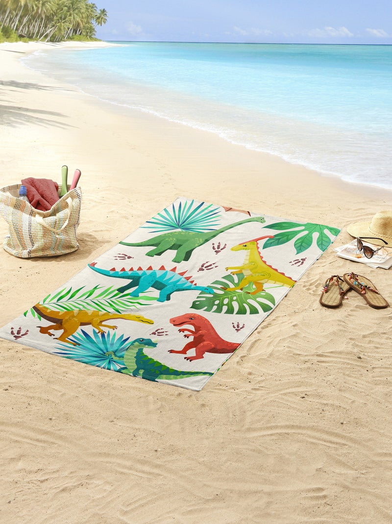 Drap de plage imprimé dinosaures Vert - Kiabi
