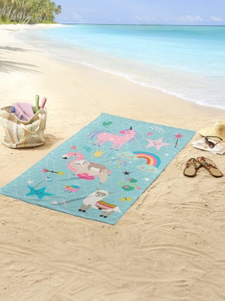 Drap de plage imprimé licorne