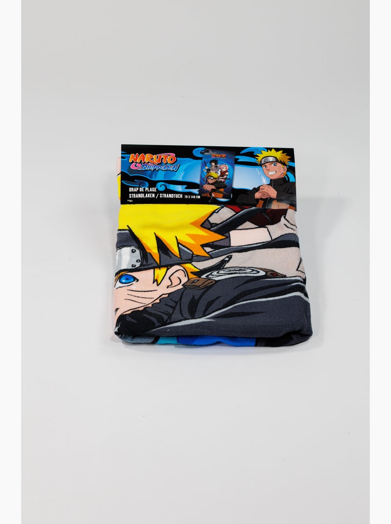 Drap de Plage Naruto Shippuden 70x140 cm 100% Polyester Noir Bleu Noir - Kiabi