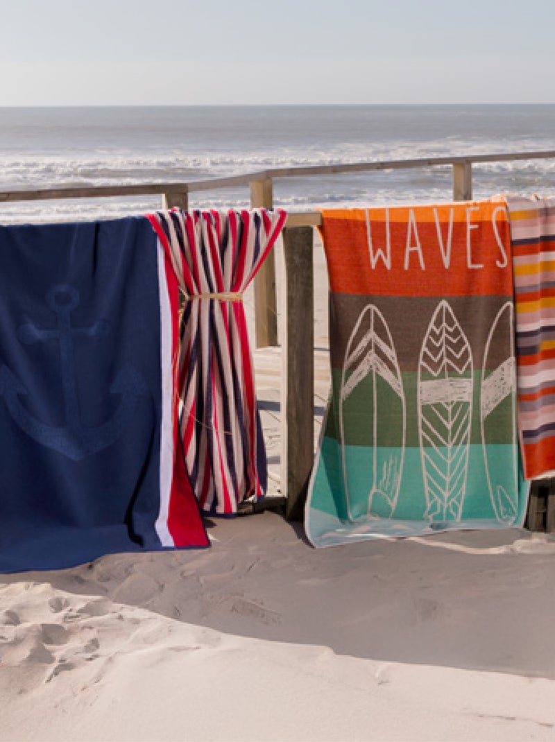 Drap de plage RIVAGE Bleu Vert - Kiabi