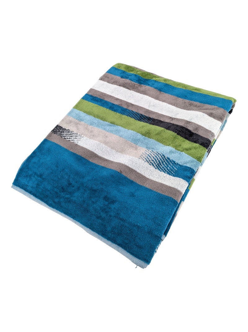 Drap de plage RIVAGE Bleu Vert - Kiabi