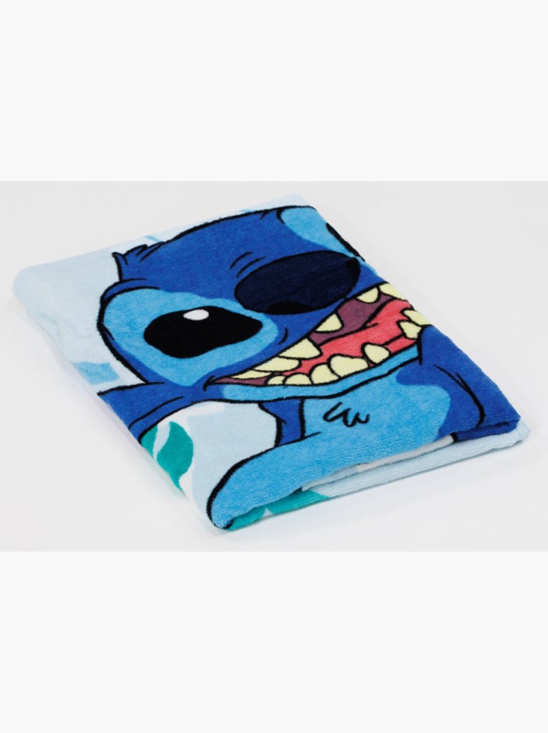 Drap de Plage Stitch Disney 70x140 cm 100% Coton Noir Bleu - Kiabi