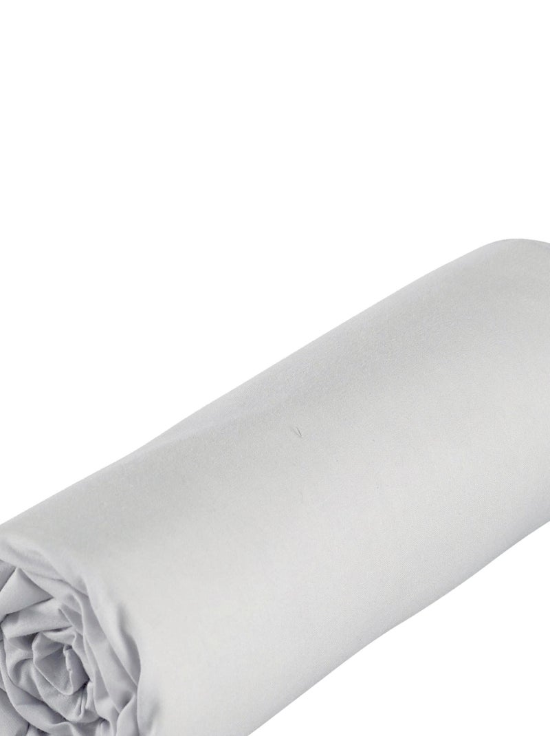 Drap dousse lit bébé 60x120 cm - 100% coton Bio - 'P'tit Basile' Gris perle - Kiabi