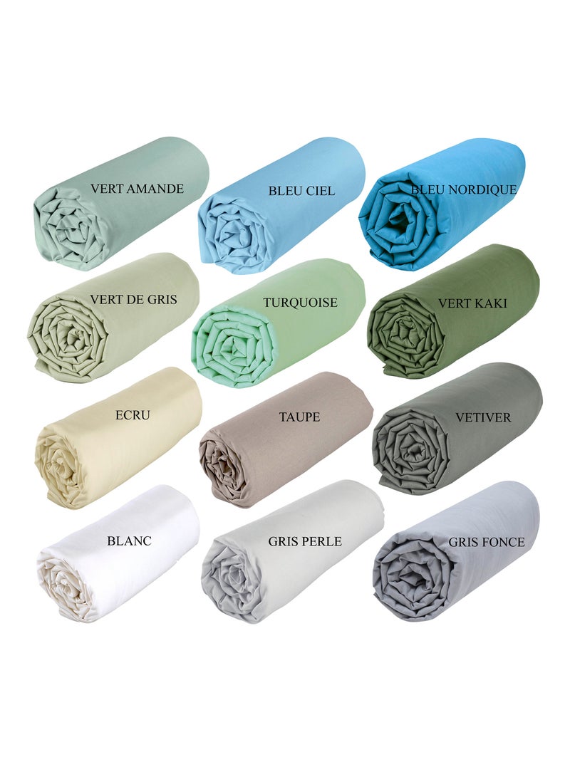 Drap dousse lit bébé 60x120 cm - 100% coton Bio - 'P'tit Basile' Gris taupe - Kiabi