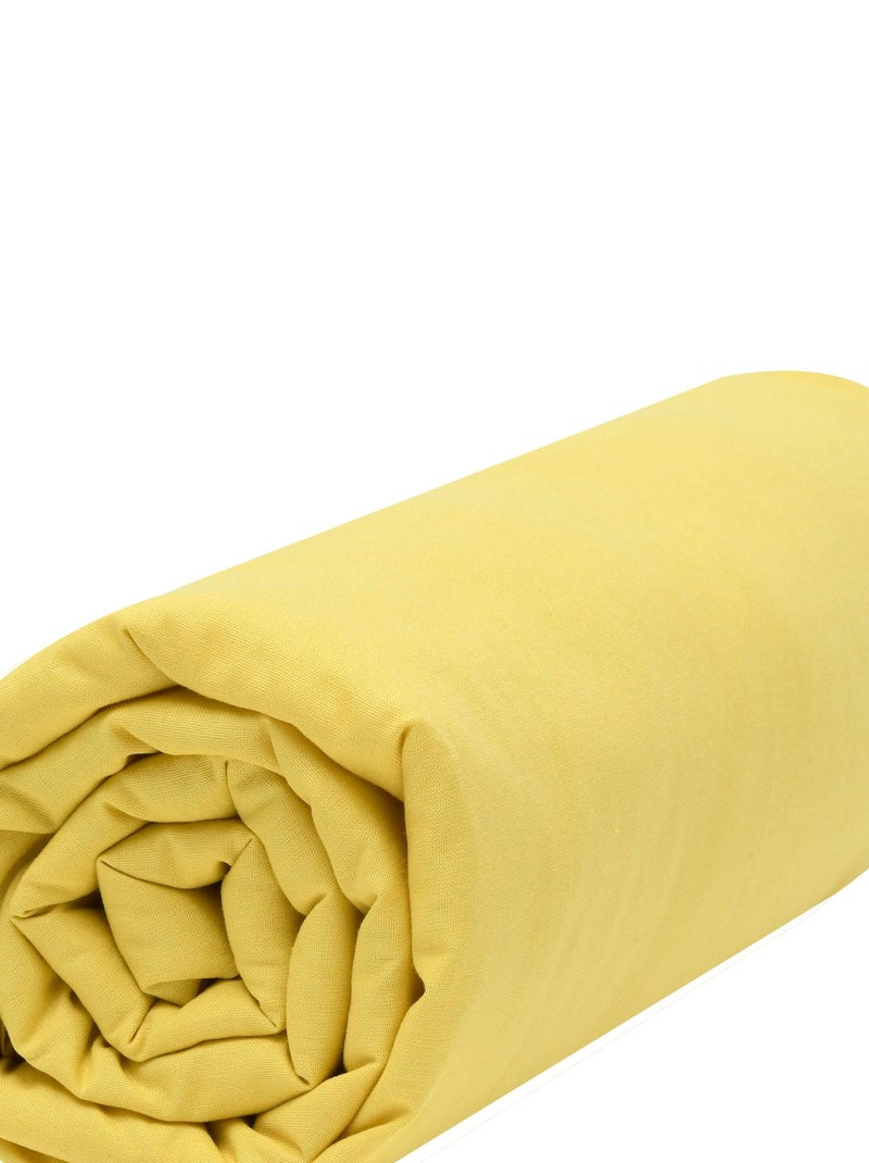 Drap dousse lit bébé 60x120 cm - 100% coton Bio - 'P'tit Basile' Jaune or - Kiabi