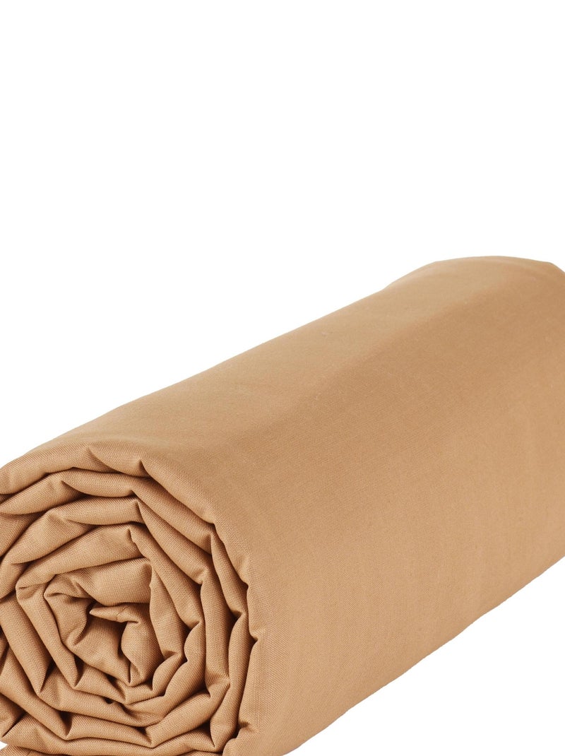 Drap dousse lit bébé 60x120 cm - 100% coton Bio - 'P'tit Basile' Marron cappuccino - Kiabi