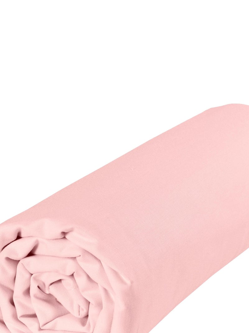 Drap dousse lit bébé 60x120 cm - 100% coton Bio - 'P'tit Basile' Rose clair - Kiabi