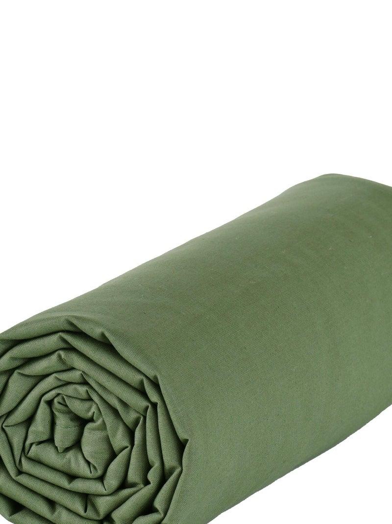 Drap dousse lit bébé 60x120 cm - 100% coton Bio - 'P'tit Basile' Vert kaki - Kiabi
