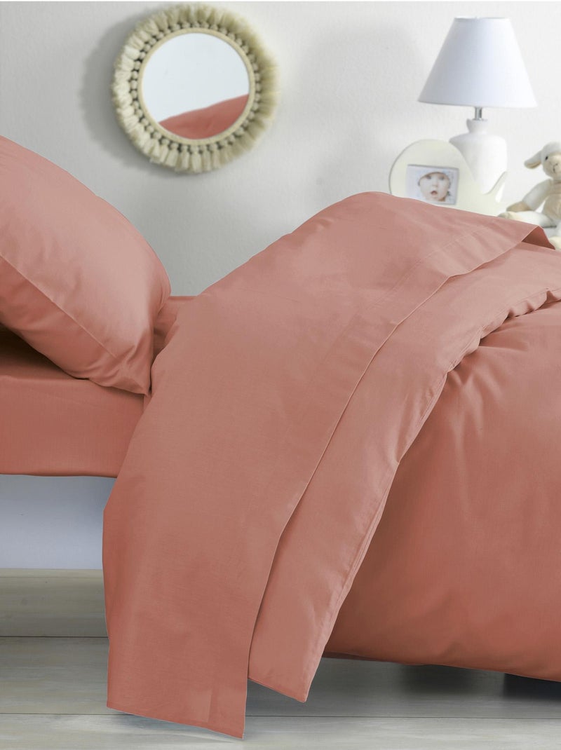 Drap dousse lit bébé 60x120 cm - 100% coton Bio - 'P'tit Basile' Vieux rose - Kiabi