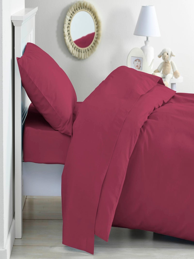 Drap dousse lit bébé 60x120 cm - 100% coton Bio - 'P'tit Basile' Violet prune - Kiabi