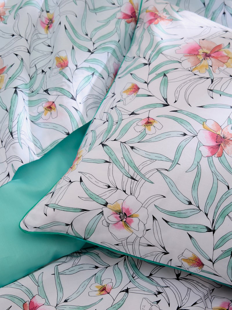 Drap en coton floral exotique Bleu - Kiabi