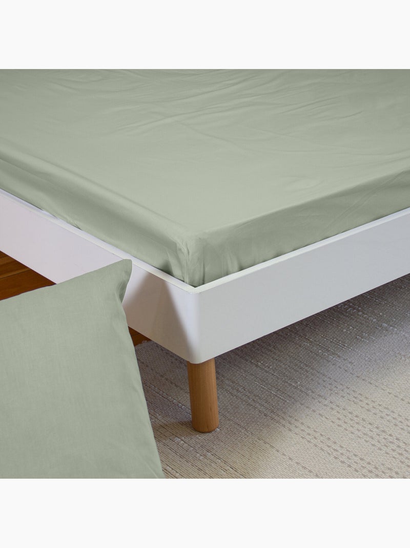Drap house 100% percale de coton estra Vert - Kiabi