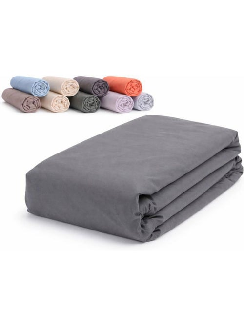 Drap housse - 100% coton 57 fils, bonnet 25 cm, coins élastiques - couleur aléatoire - Kiabi Drap housse - 100% coton 57 fils, bonnet 25 cm, coins élastiques - couleur aléatoire - Kiabi
