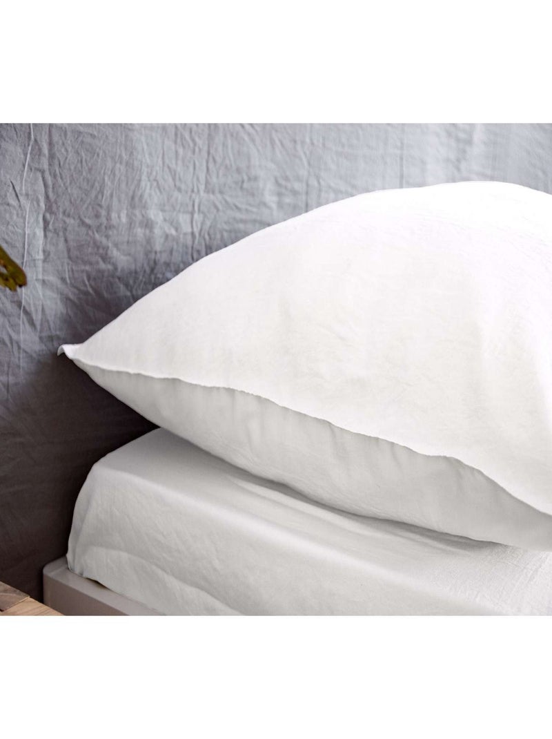 Drap housse - 100% microfibre lavée Blanc - Kiabi