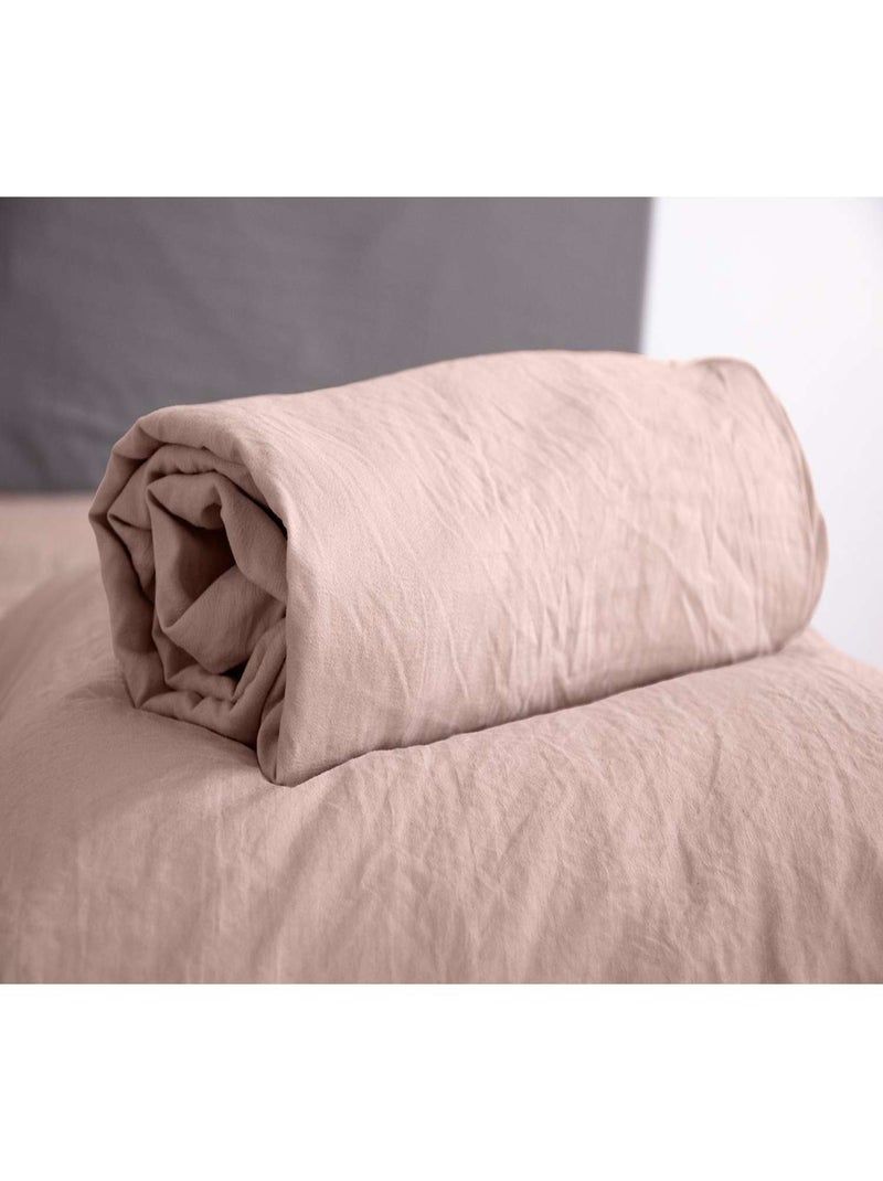 Drap housse - 100% microfibre lavée Rose - Kiabi
