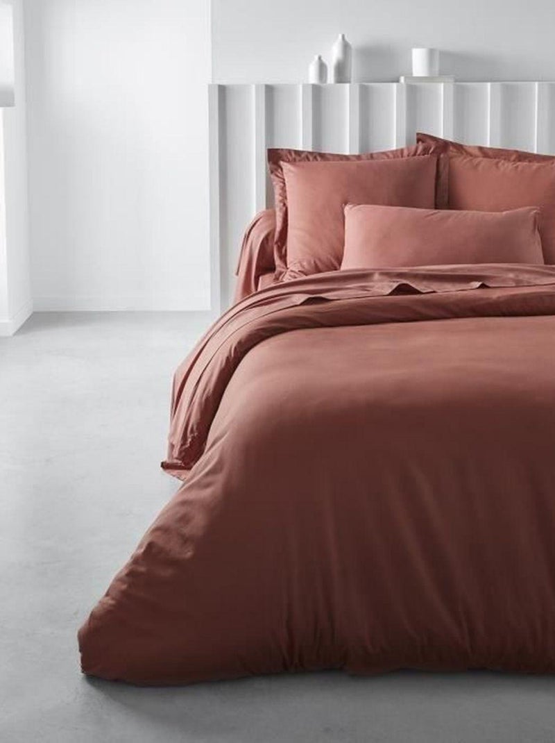 Drap housse - 140 x 190 cm uni - Terracotta - TODAY Rouge - Kiabi