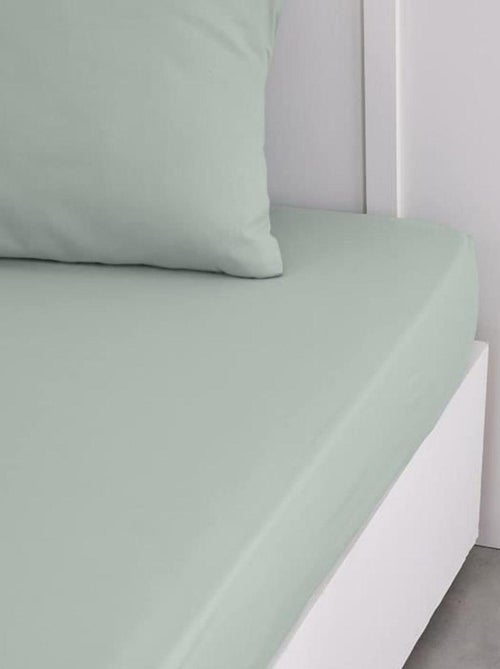 Drap housse - 160 x 200+23 cm uni - Celadon - TODAY - Kiabi