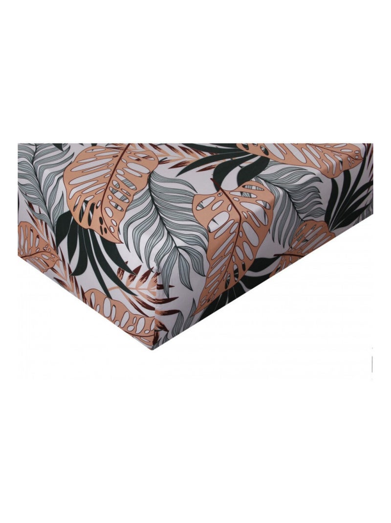 Drap housse - Blanc avenue Paris - 100% Satin de coton Peigné" / 80 fils/cm² Rose saumon - Kiabi