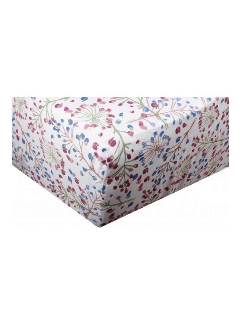 Drap housse - Blanc avenue Paris - 100% Satin de coton Peigné" / 80 fils/cm² Rouge - Kiabi