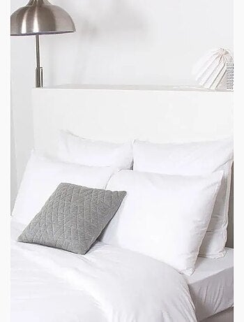 Drap housse - cote deco - 140x190 cm - blanc - coton bio - bonnet 25 cm