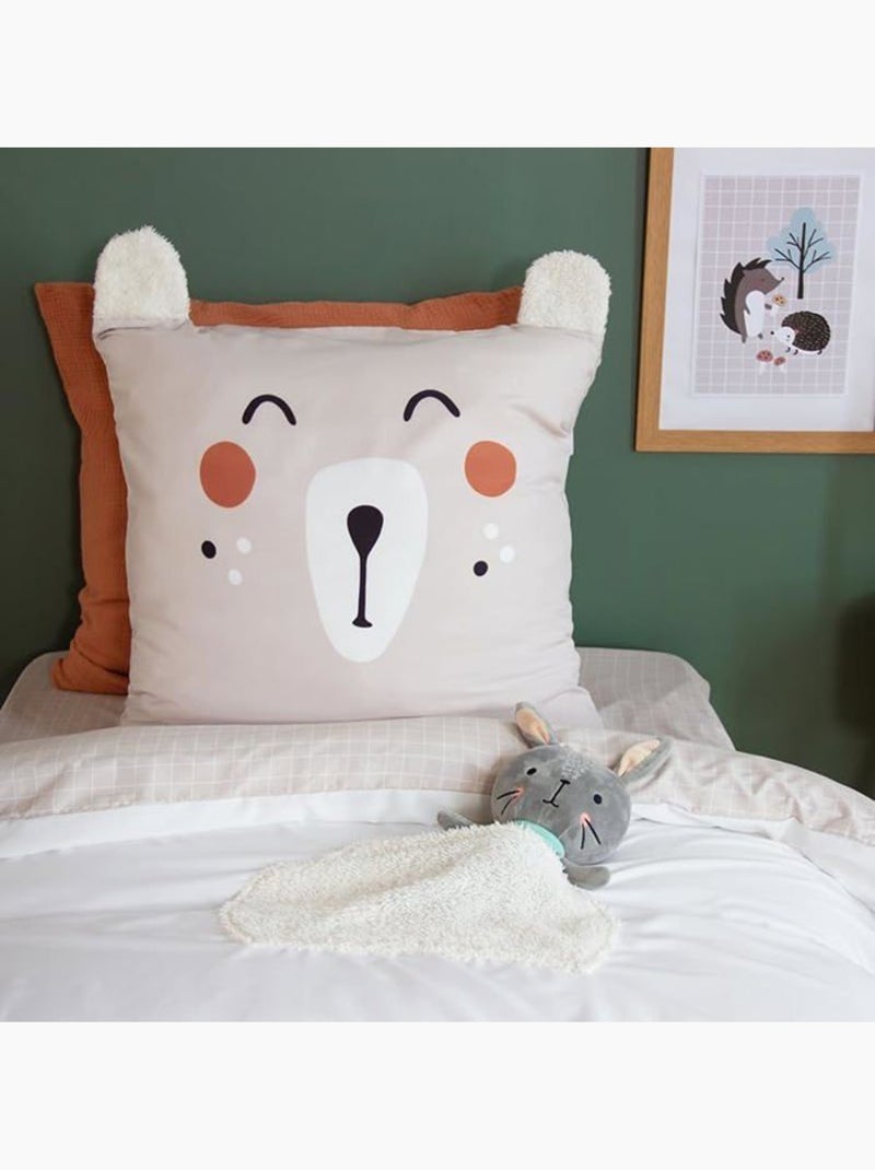 Drap housse - cote deco - 90x190 cm - motif carreaux beige et blanc - bonnet 25 cm - microfibre Beige - Kiabi
