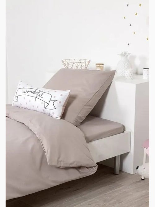 Drap housse - cote deco - 90x190 cm - polycoton 52 fils/cm² - couleur taupe - bonnet 25 cm - Kiabi Drap housse - cote deco - 90x190 cm - polycoton 52 fils/cm² - couleur taupe - bonnet 25 cm - Kiabi
