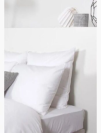 Drap housse - cote deco - grand bonnet - coton bambou - blanc - anti-allergique