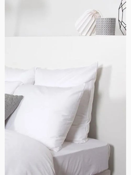 Drap housse - cote deco - grand bonnet - coton bambou - blanc - anti-allergique - Kiabi