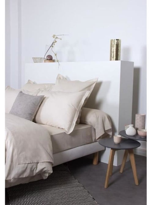 Drap housse - cote deco - uni - 140x190 cm - coton 100% - bonnet 25 cm - Kiabi