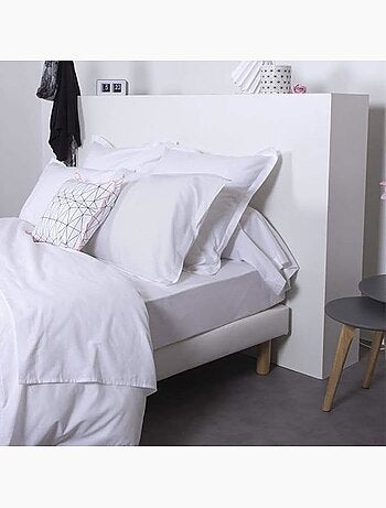 Drap housse - cote deco - uni - 160x200 cm - 100% coton - bonnet 25 cm