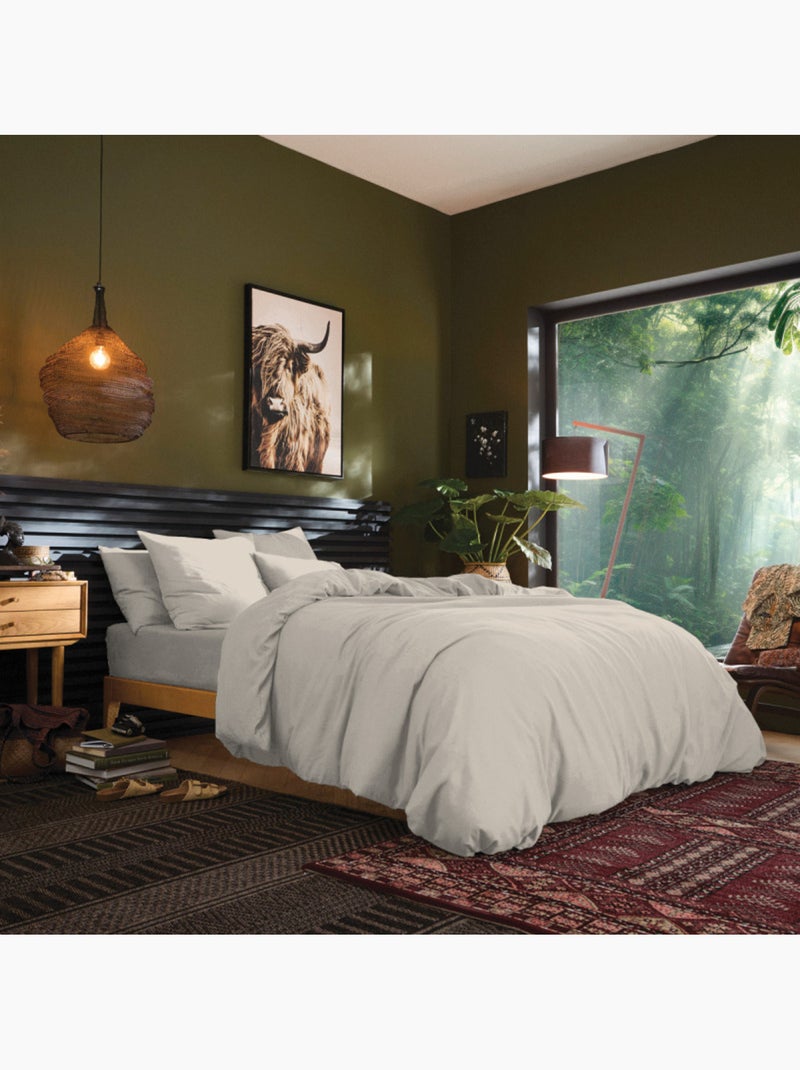 Drap housse - Coton Pur - 100 % Coton 57 Fils/cm² Beige sable - Kiabi