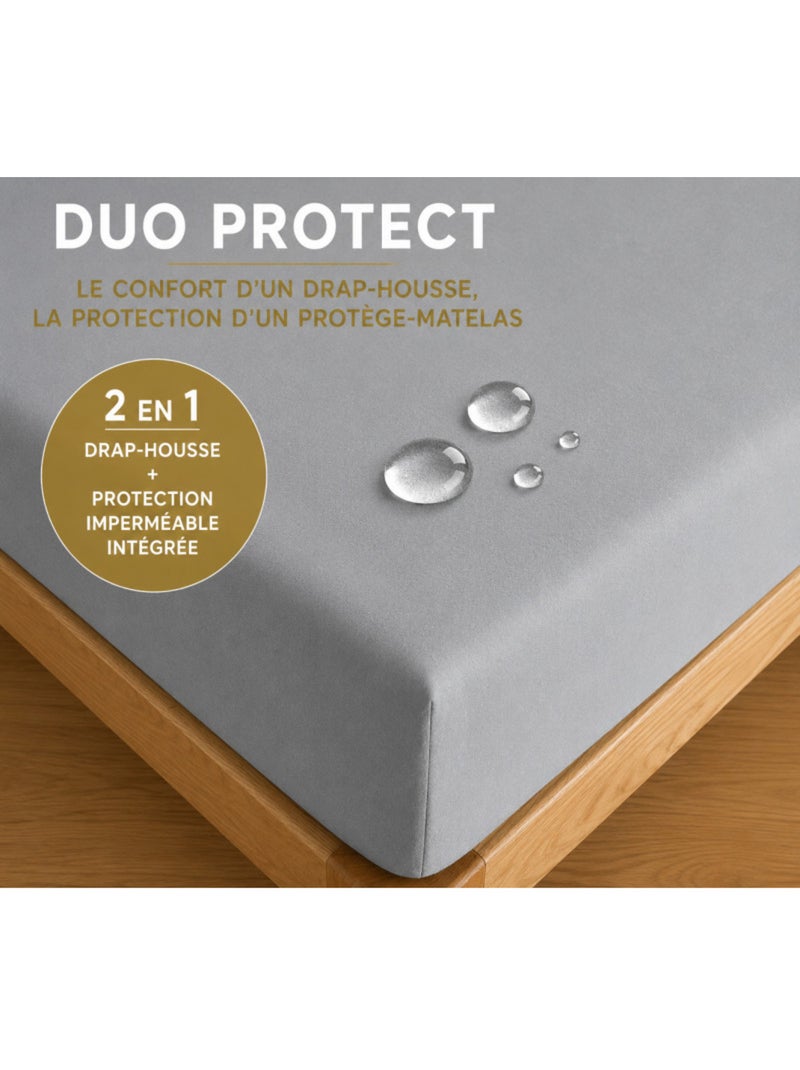 Drap housse - coton pur - 100 % coton 57 fils/cm² Blanc cassé - Kiabi