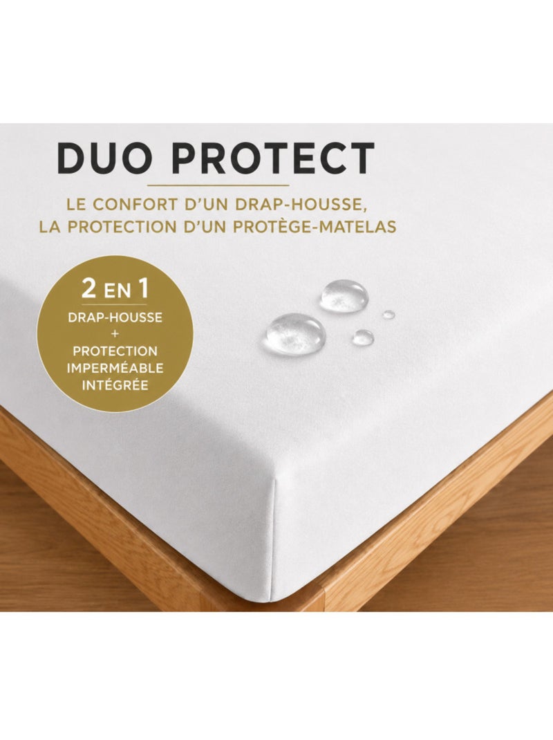 Drap housse - coton pur - 100 % coton 57 fils/cm² Blanc - Kiabi