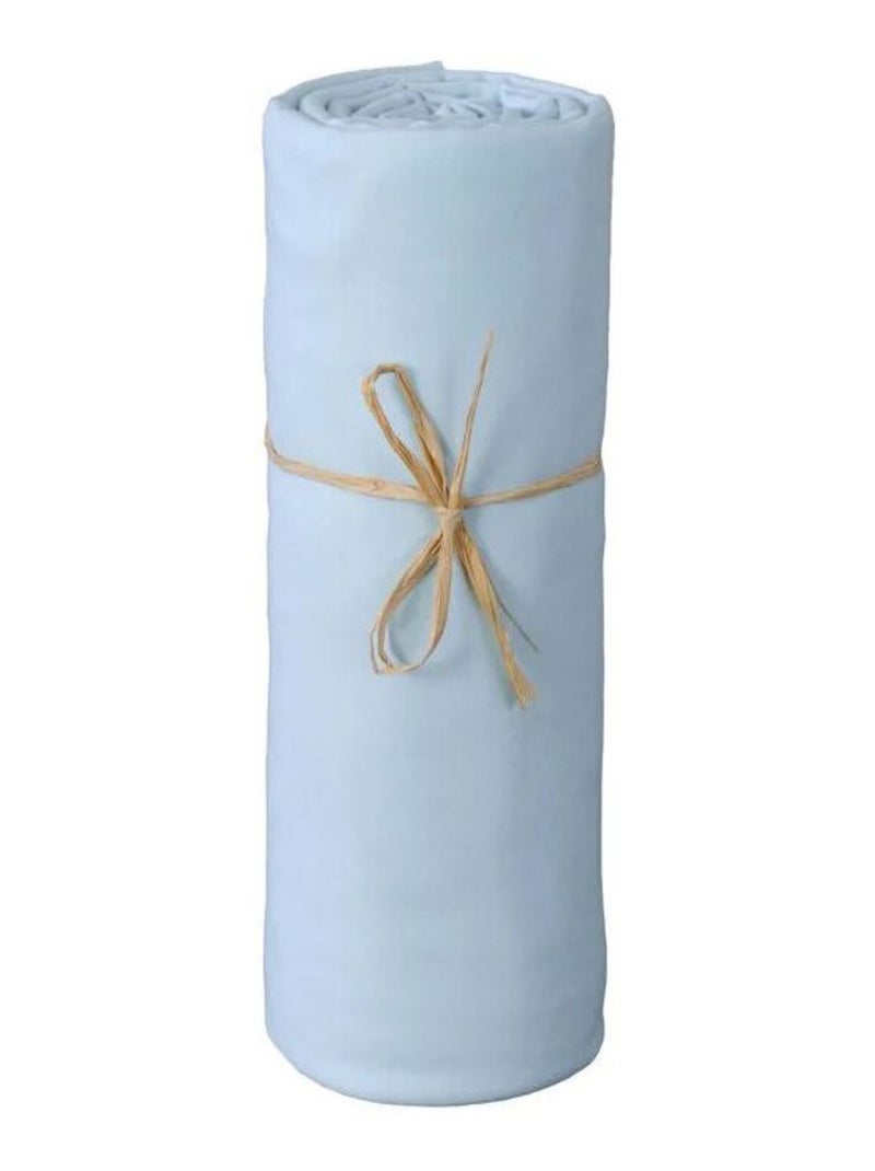 Drap housse - Coton Pur - 100 % Coton 57 Fils/cm² Bleu ciel - Kiabi