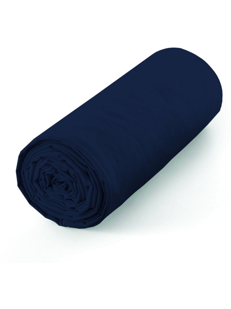 Drap housse - coton pur - 100 % coton 57 fils/cm² Bleu nuit - Kiabi