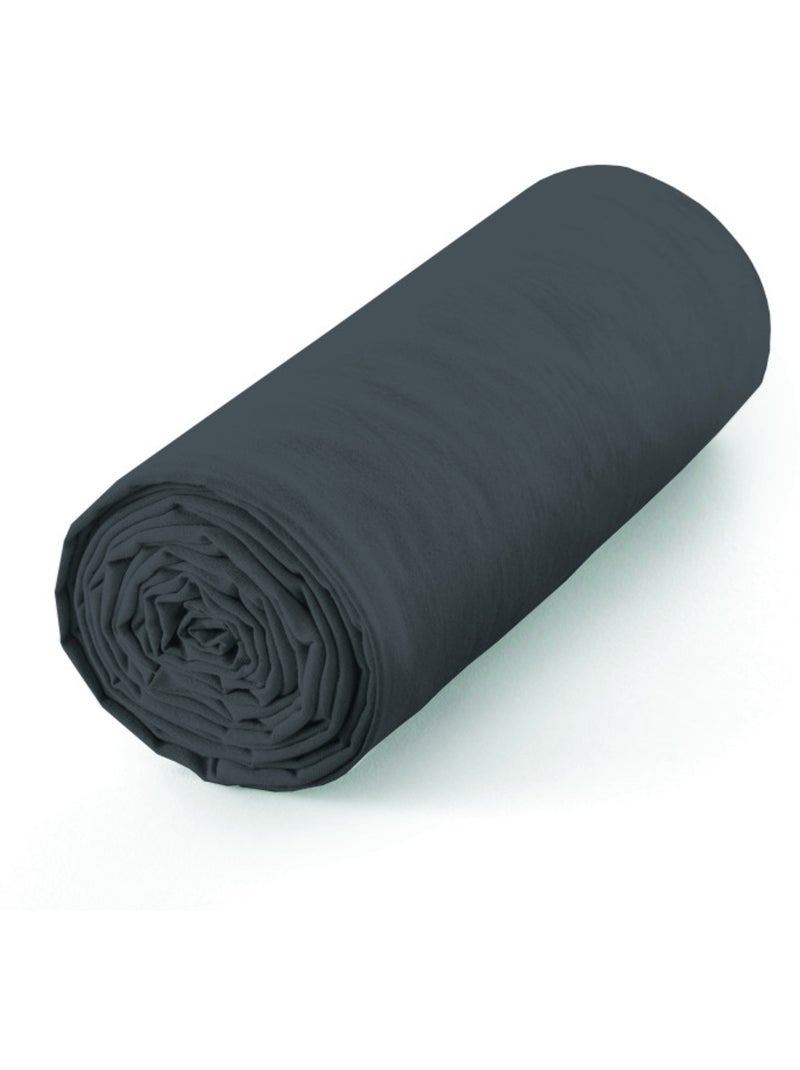 Drap housse - coton pur - 100 % coton 57 fils/cm² Gris - Kiabi