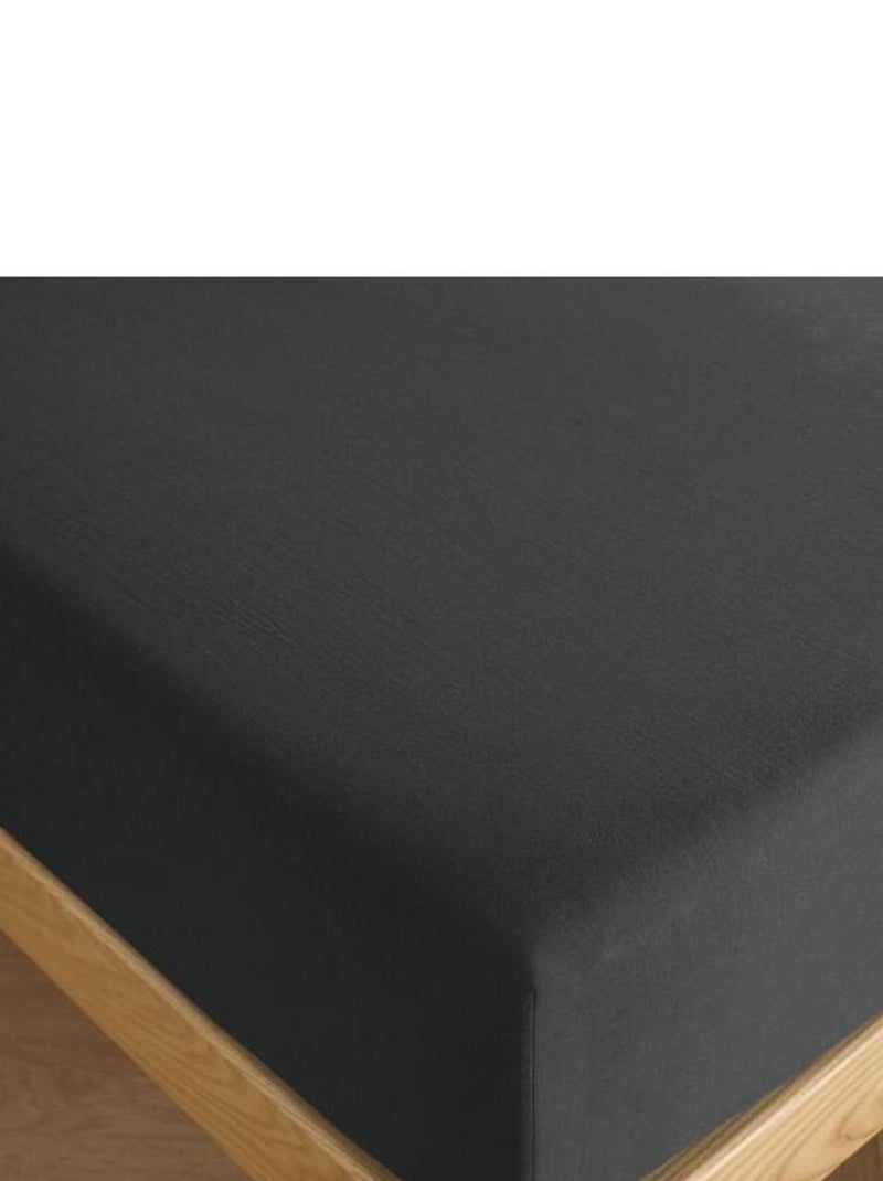 Drap housse - Coton Pur - 100 % Coton 57 Fils/cm² Marron foncé - Kiabi