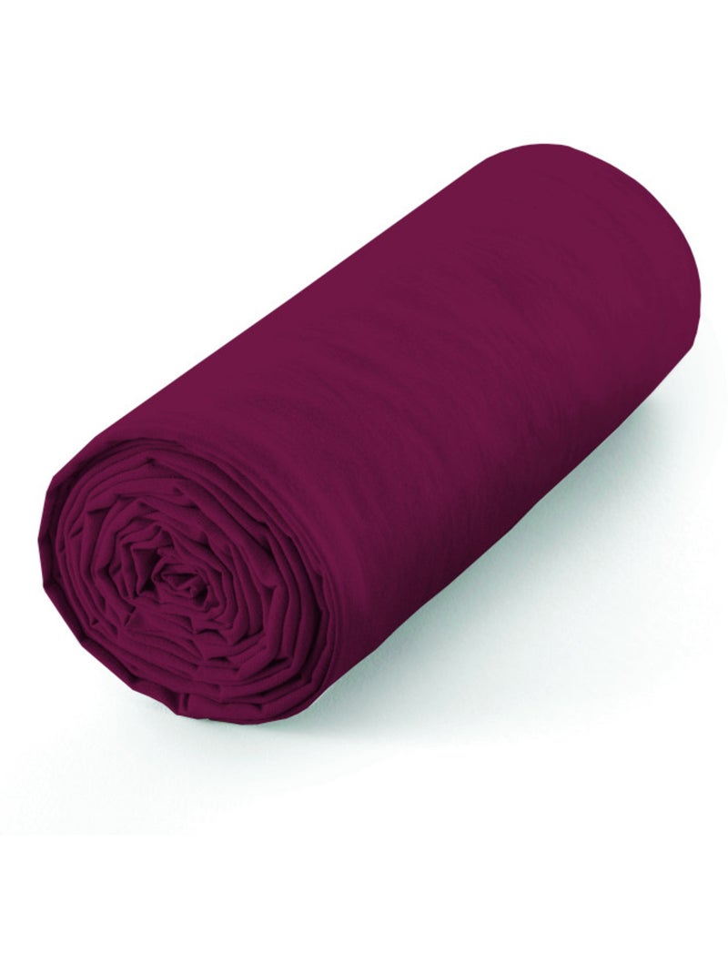Drap housse - coton pur - 100 % coton 57 fils/cm² Rouge grenat - Kiabi