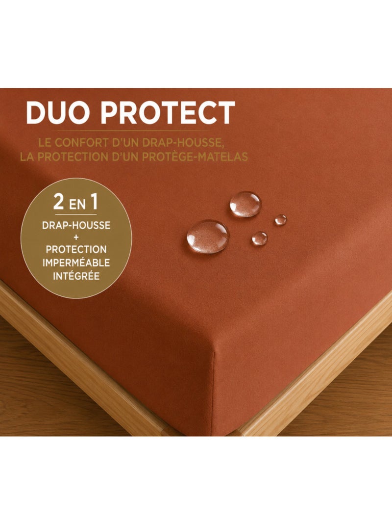 Drap housse - coton pur - 100 % coton 57 fils/cm² Rouge - Kiabi