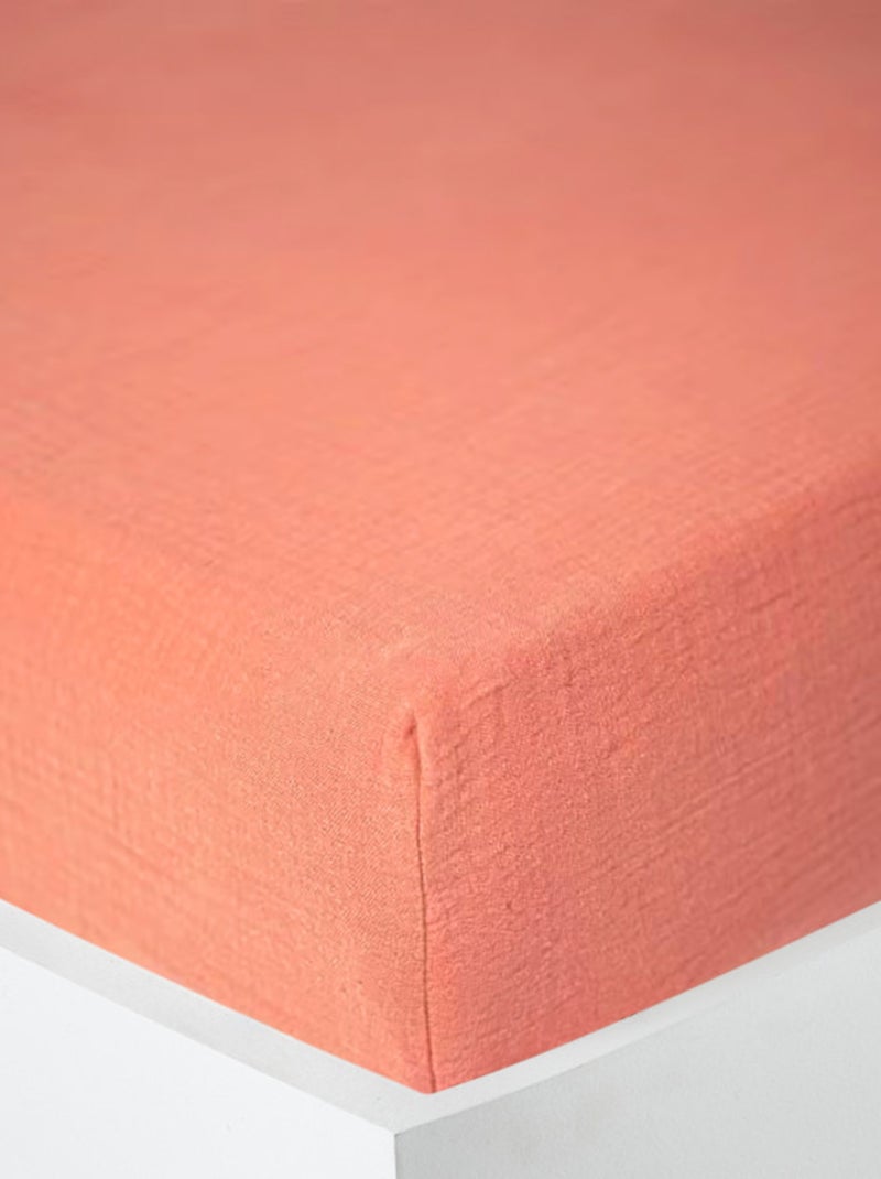 Drap housse - Coton Pur - 100% gaze de coton 125 gr/m² Blush - Kiabi