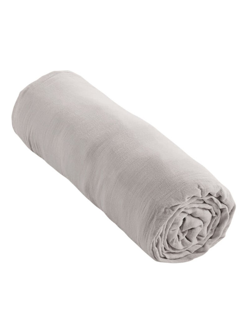Drap housse - Coton Pur - 100% gaze de coton 125 gr/m² Gris perle - Kiabi